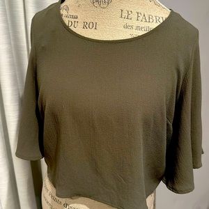 Olive green mod top